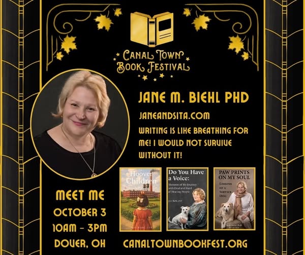 Canal Town Book Festival poster featuring Jane M. Biehl PhD